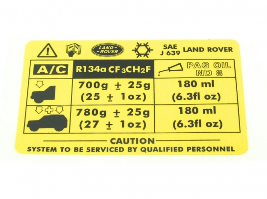 Image of BAC500550, a 'DECAL - AIR CONDITIONING - DISCOVERY 2' part